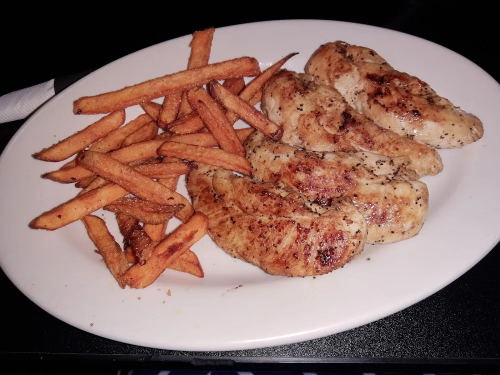 Grilled Chicken Tenders and Sweet Potato Fries